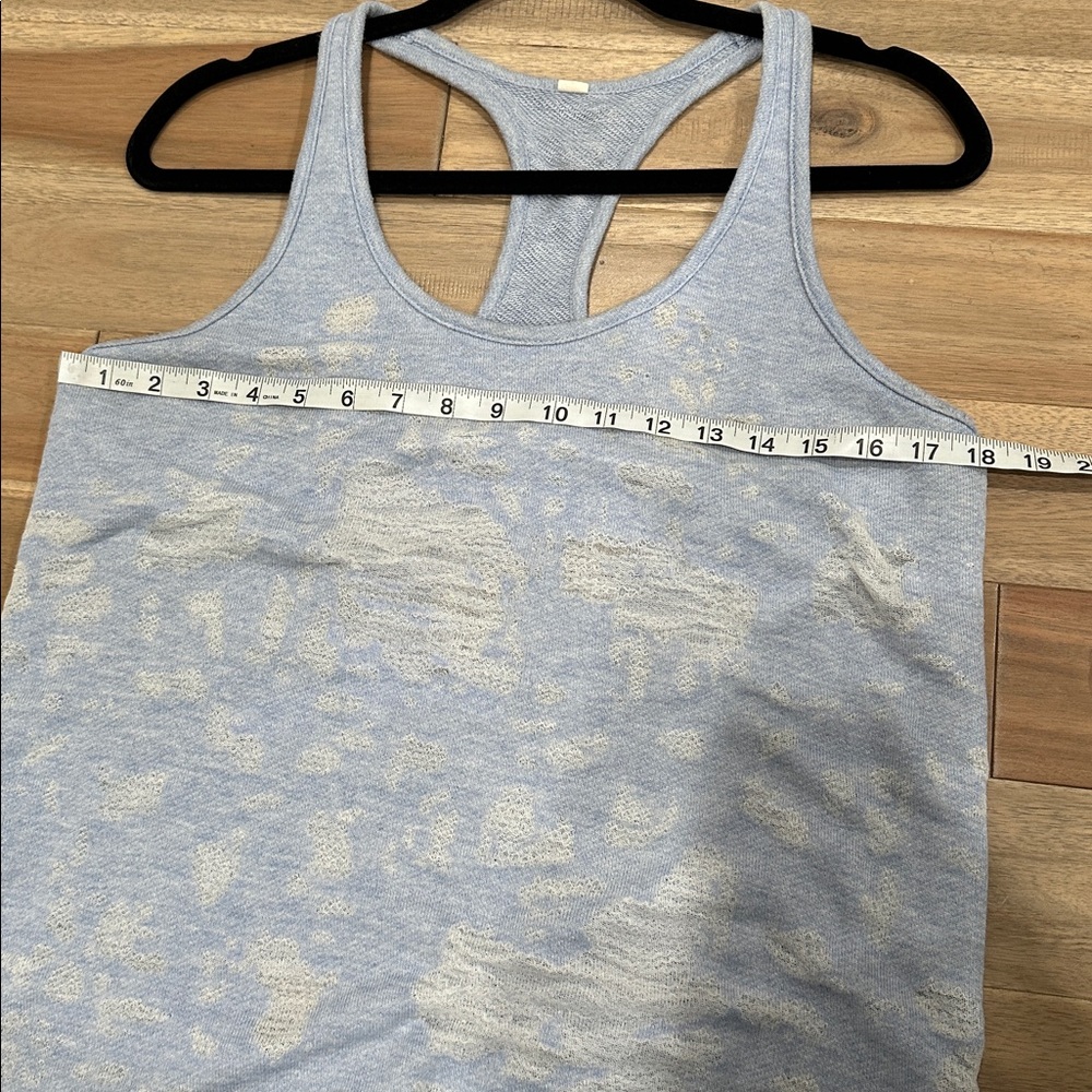 ALO Yoga Light Blue distressed racer back Tank Top 2 for $20 - Picture 6 of 7